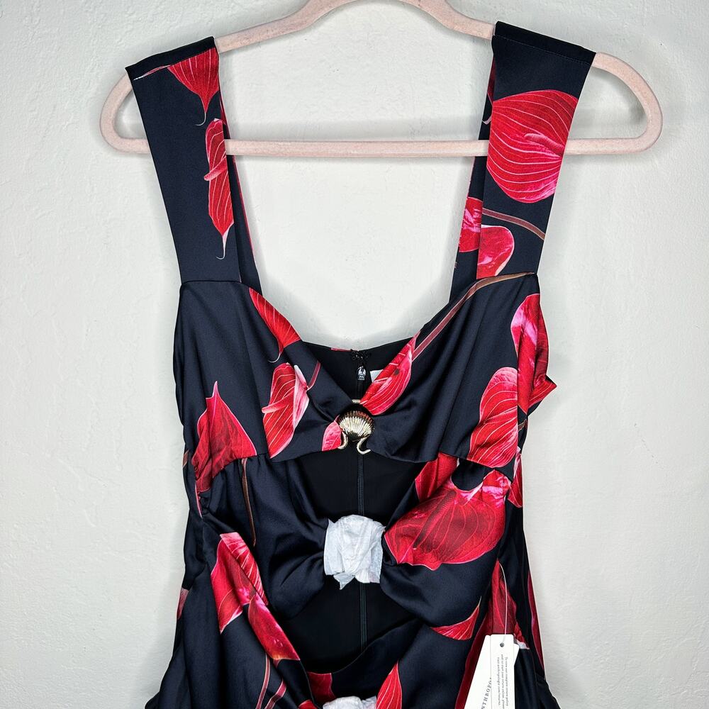 NWT Anthropologie Wolf Gang Merci Sleeveless Noir Anthurium Cutout Maxi Dress XL - Picture 5 of 15